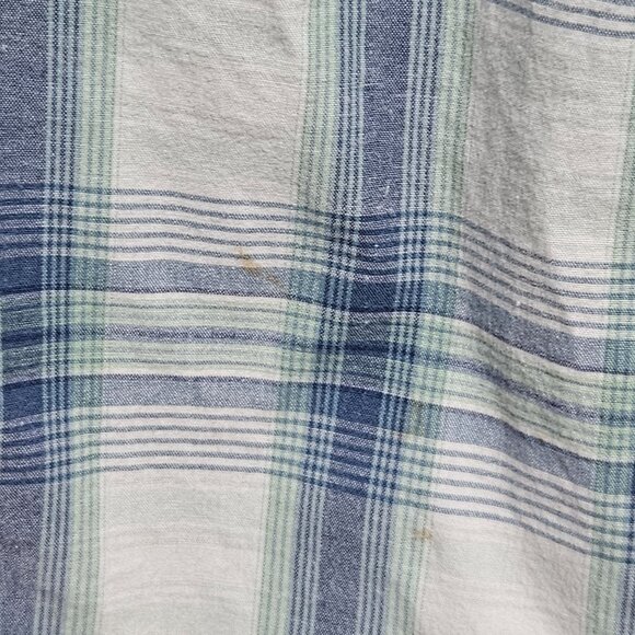 Carhartt Button Up Shirt Womens Size Large Blue White Plaid Roll-Tab Sleeves - Picture 6 of 9